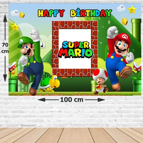 Süper Mario Doğum Günü Afişi 70*100 cm, fiyatı