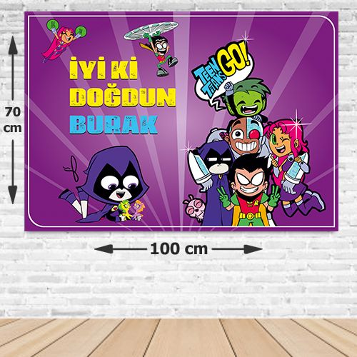 Teen Titans Go Doğum Günü Parti Afişi 70*100 cm Teen Titans Go Doğum Günü Parti Afişi 70*100 cm, fiyatı