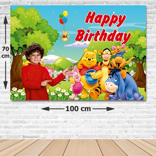 Winnie The Pooh Doğum Günü Afişi Fotolu 70*100 cm, fiyatı