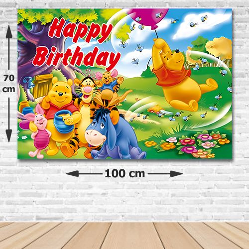 Winnie The Pooh Doğum Günü Afişi Fotosuz 70*100 cm, fiyatı