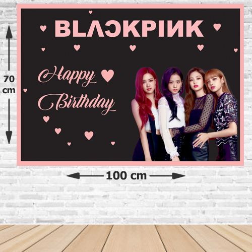Black Pink Doğum Günü Parti Afişi Model-2 70*100 cm, fiyatı