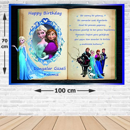Elsa Doğum Günü Parti Afişi 70*100 cm, fiyatı