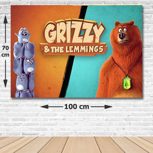 Grizzy The Lemmings Doğum Günü Parti Afişi 70x100 cm, fiyatı