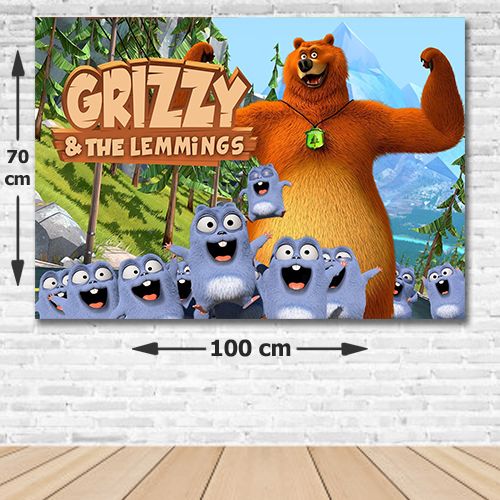 Grizzy The Lemmings Doğum Günü Parti Afişi 70x100 cm, fiyatı