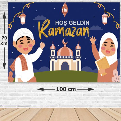 Hoş Geldin Ramazan Afişi Çocuklar İçin 70*100 cm, fiyatı