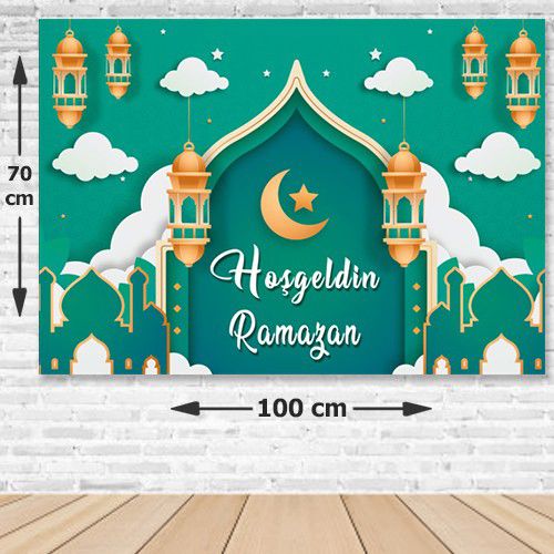 Hoş Geldin Ramazan Afiş Yeşil 70*100 cm, fiyatı