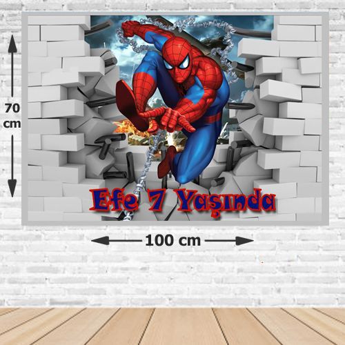 Spiderman Doğum Günü Afişi 70*100 cm, fiyatı