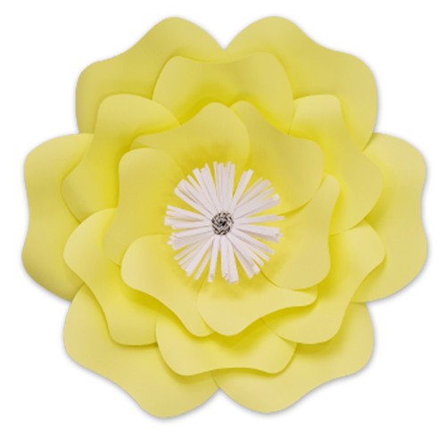 Açık Sarı Kağıt Çiçek (Gül Kalıp) 1 Adet 30 cm, fiyatı