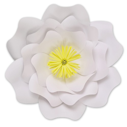 Beyaz Kağıt Çiçek (Gül Kalıp) 1 Adet 30 cm, fiyatı