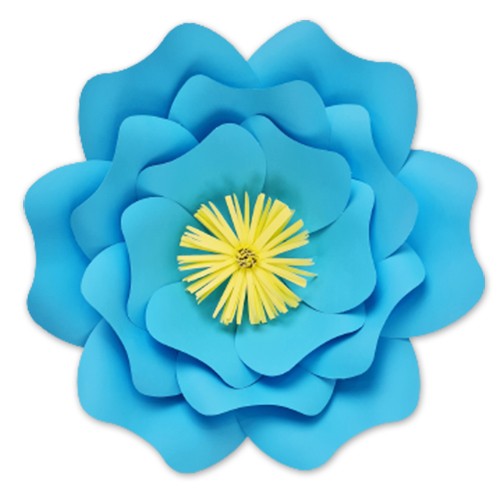 Boncuk Mavi Kağıt Çiçek (Gül Kalıp) 1 Adet 30 cm, fiyatı