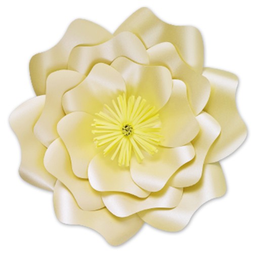 Metalik Açık Sarı Kağıt Çiçek (Gül Kalıp) 1 Adet 30 cm, fiyatı