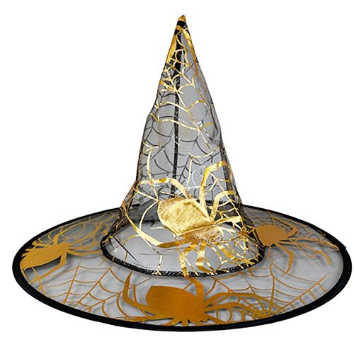 Halloween Cadı Şapkası Kumaş Siyah Mor 38 cm, fiyatı