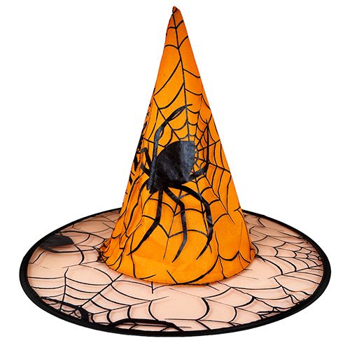Halloween Cadı Şapkası Kumaş Siyah Turuncu, fiyatı