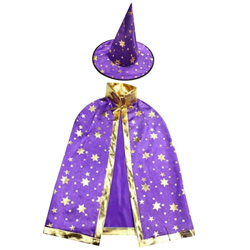 Halloween Cadı Pelerini Mor Gold, fiyatı