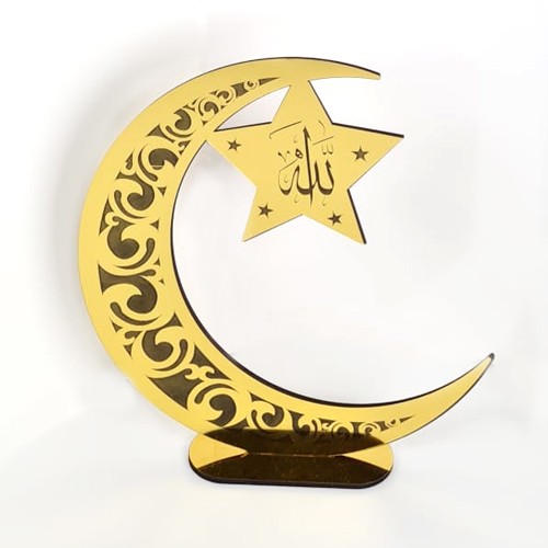 Ramazan Pleksi Gold Ay Yıldız Masa Süsü 1 Adet, fiyatı