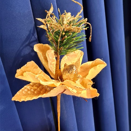 Yılbaşı Manolya Yapay Çiçek Gold 1 Adet 20 cm, fiyatı