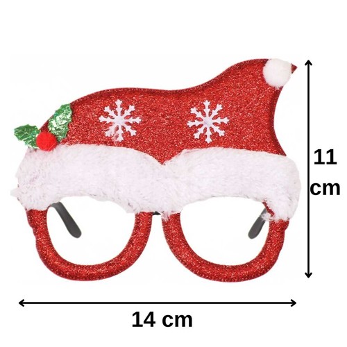 Yılbaşı Figürlü Noel Gözlük Kırmızı Simli 1 Adet, fiyatı