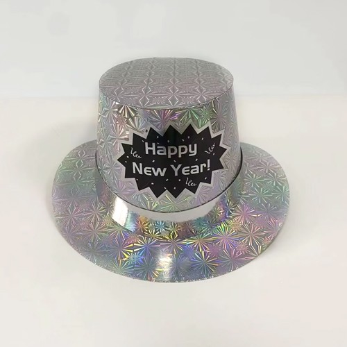 Yılbaşı Happy New Year Fötr Şapka Hologramlı Gümüş 1 Adet, fiyatı