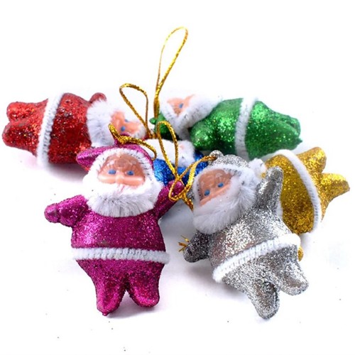 Renkli Çam Ağacı Süsleri Noel Baba 6 Adet 4 cm, fiyatı