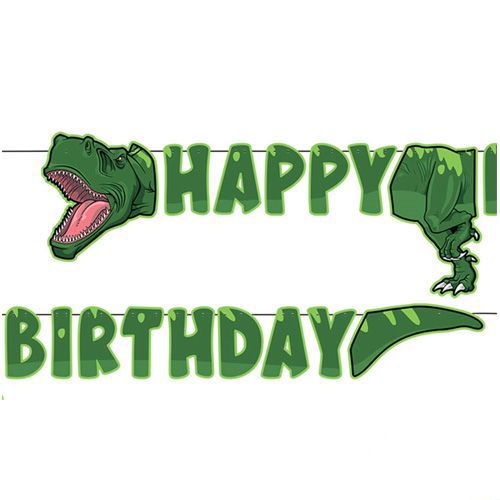 Jurassic Dinozor Şeklinde Happy Birthday Yazısı 250 cm, fiyatı