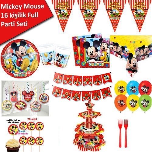 Mickey Mouse FULL Parti Seti (16 Kişilik), fiyatı