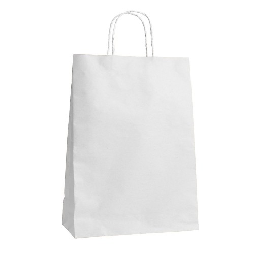 Büküm Saplı Beyaz Kağıt Çanta 18x22 cm, fiyatı
