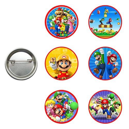 Super Mario Hediyelik Parti Rozeti (6 adet), fiyatı