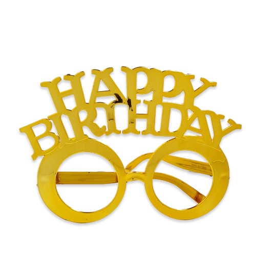 Happy Birthday Plastik Gözlük Taç Set Gold 1 Adet, fiyatı