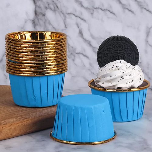 Mavi İçi Gold Lüks Muffin Kek Kapsülü 25 adet, fiyatı