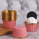 Pembe İçi Gold Varaklı Muffin Kek Kapsülü 25 adet, fiyatı