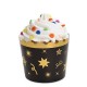 Siyah Üzeri Yıldız Gold Varaklı Muffin Kek Kapsülü 12 adet, fiyatı