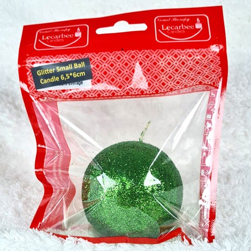 Yeşil Top Mum Simli 1 Adet 6 cm, fiyatı