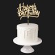 Happy Birthday Pleksi Pasta Süsü Gold Model-2, fiyatı