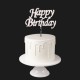Happy Birthday Pleksi Pasta Süsü Gümüş 12 cm, fiyatı