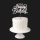 Happy Birthday Pleksi Pasta Süsü Gümüş - Model 1, fiyatı