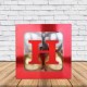 H - Harfi Şeffaf Kutu Kırmızı Metalik 25 cm, fiyatı