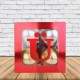 Ü - Harfi Şeffaf Kutu Kırmızı Metalik 25 cm, fiyatı