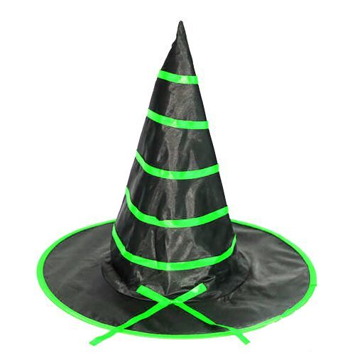 Halloween Cadı Şapkası Kumaş Siyah Yeşil 38 cm, fiyatı