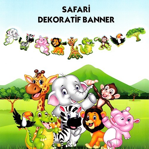 Safari Dekoratif Banner 155x20 cm, fiyatı
