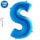 S - Harf Folyo Balon Mavi (100 cm), fiyatı