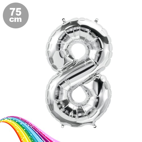 8 Sayı Folyo Balon Gümüş (75 cm), fiyatı