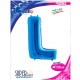 L - Harf Folyo Balon Mavi (100 cm), fiyatı