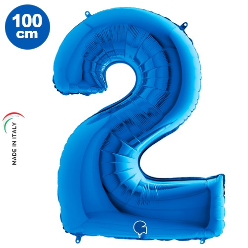 2 Rakam Folyo Balon Mavi (100x70 cm), fiyatı