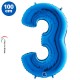 3 Rakam Folyo Balon Mavi (100x70 cm), fiyatı