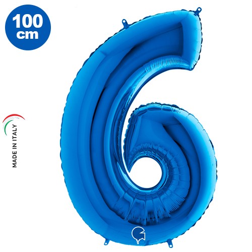 6 Rakam Folyo Balon Mavi (100x70 cm), fiyatı