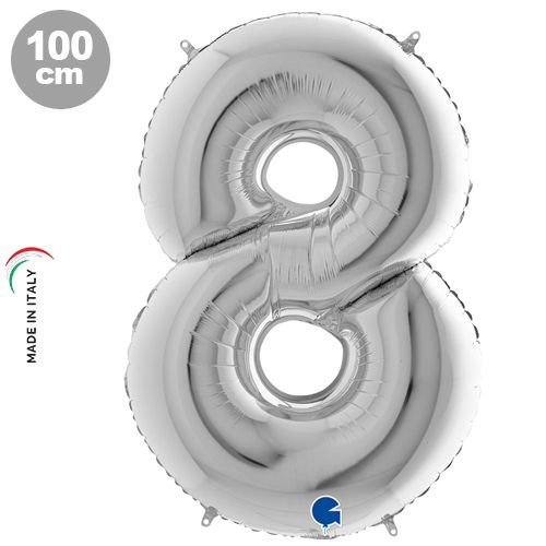 8 Rakam Gümüş Folyo Balon (100x70 cm), fiyatı