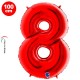 8 Rakam Folyo Balon Kırmızı (100x70 cm), fiyatı