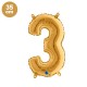 3 Rakam Folyo Balon Gold (35 cm), fiyatı