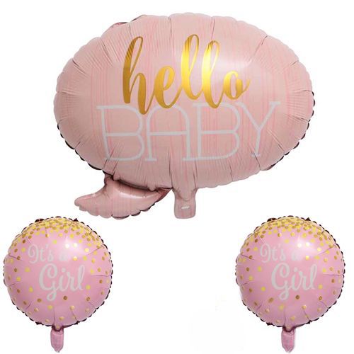 Hello Baby İt's A Girl Folyo Balon 3'lü Set, fiyatı