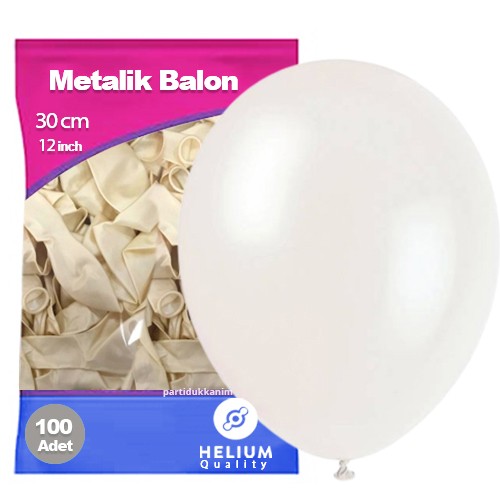 Beyaz Balon Metalik 100 Adet, fiyatı